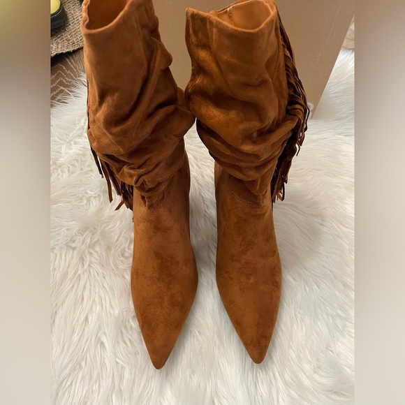 JUSTFAB SANNA Slouchy Boots NIB 7.5 Camel Color - Picture 6 of 11